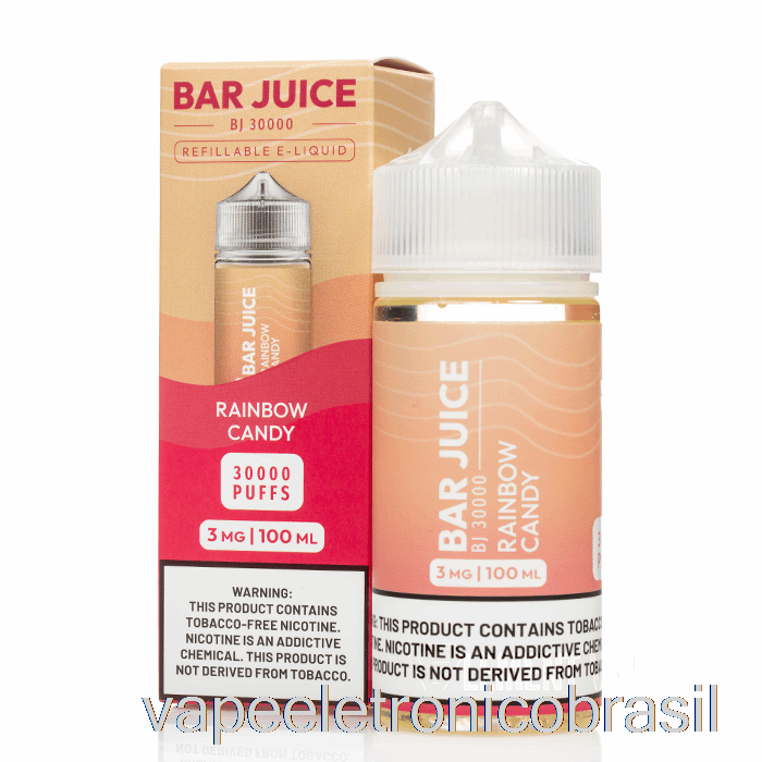 Vape Recarregável Rainbow Candy - Suco Em Barra - 100ml 0mg